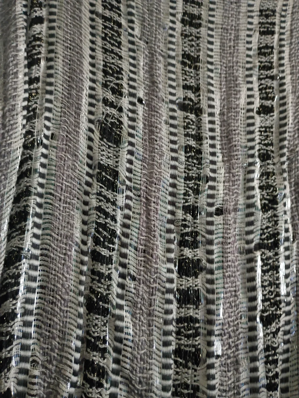 Neutral Striped Knit Infinity Scarf